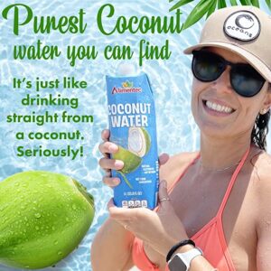 Água de Coco Alimentec, Sabor Refrescante | Eletrólitos Naturais | Muitos nutrientes | Água de coco orgânica 33,8 Oz / 1 litro (embalagem de 6)